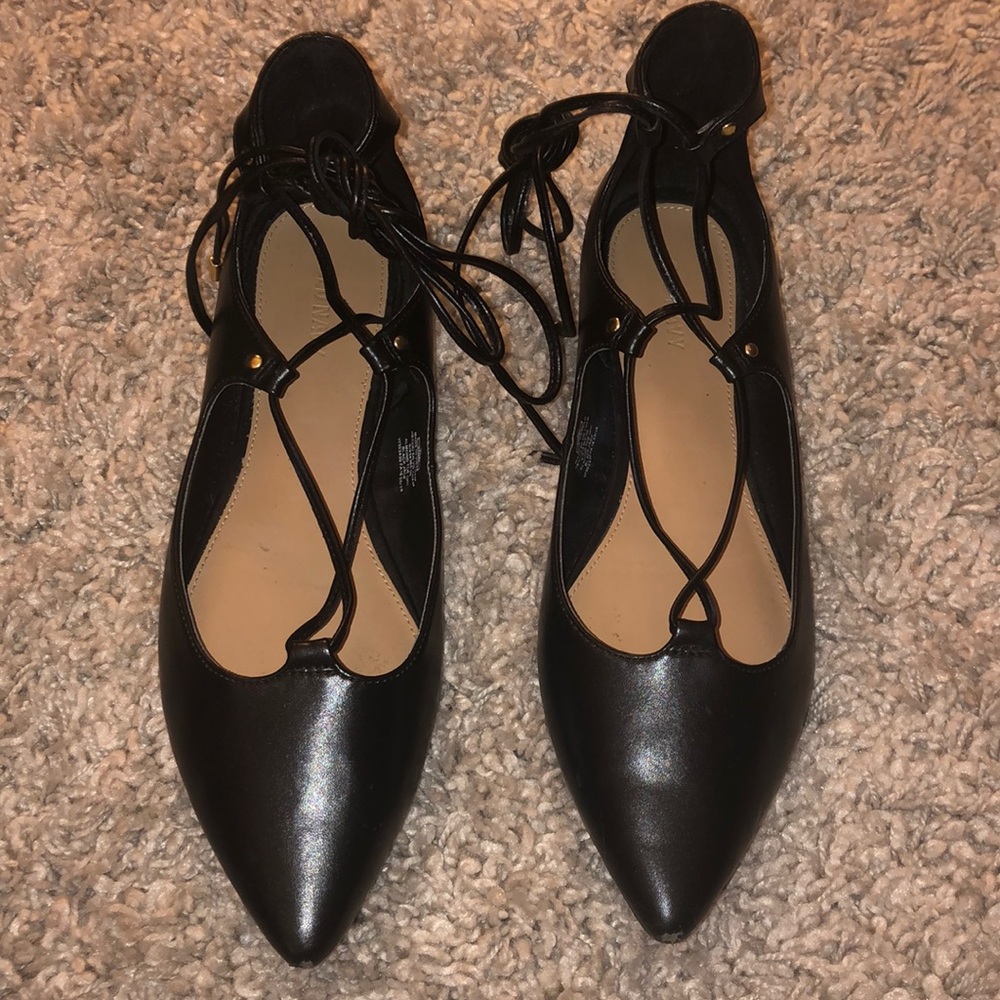 Black Lace Up Flats